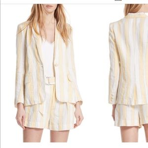 Frame Linen Stripe Blazer